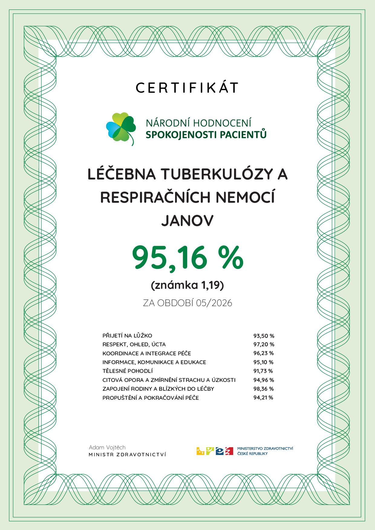 Certifikat spokojenosti